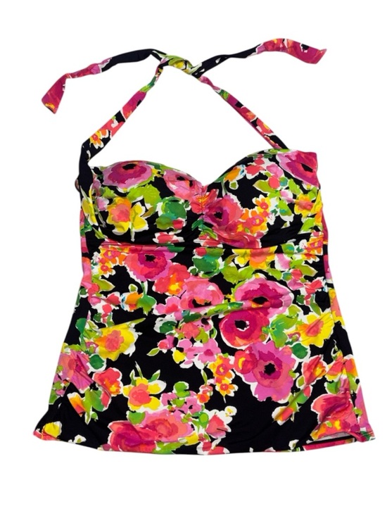 Ralph Lauren Other - Ralph Lauren Halter Tankini Top, black floral, Pink, Yellow & Green, XL